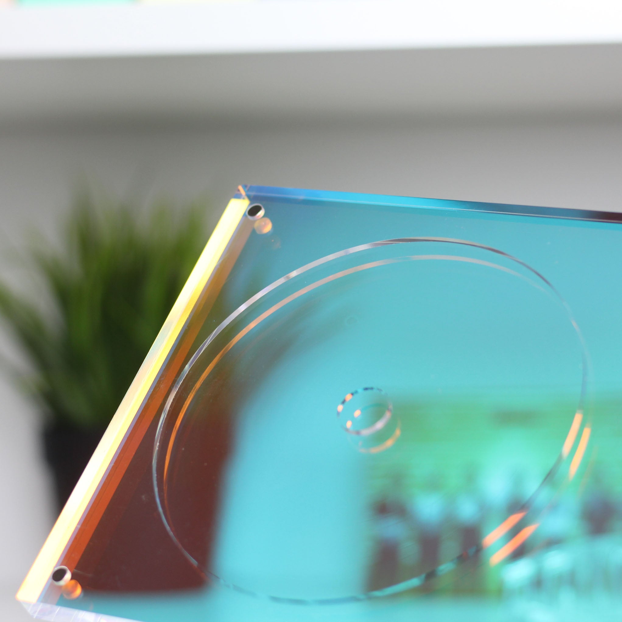 Acrylic Disc Frame - Holographic - Prism Platinum