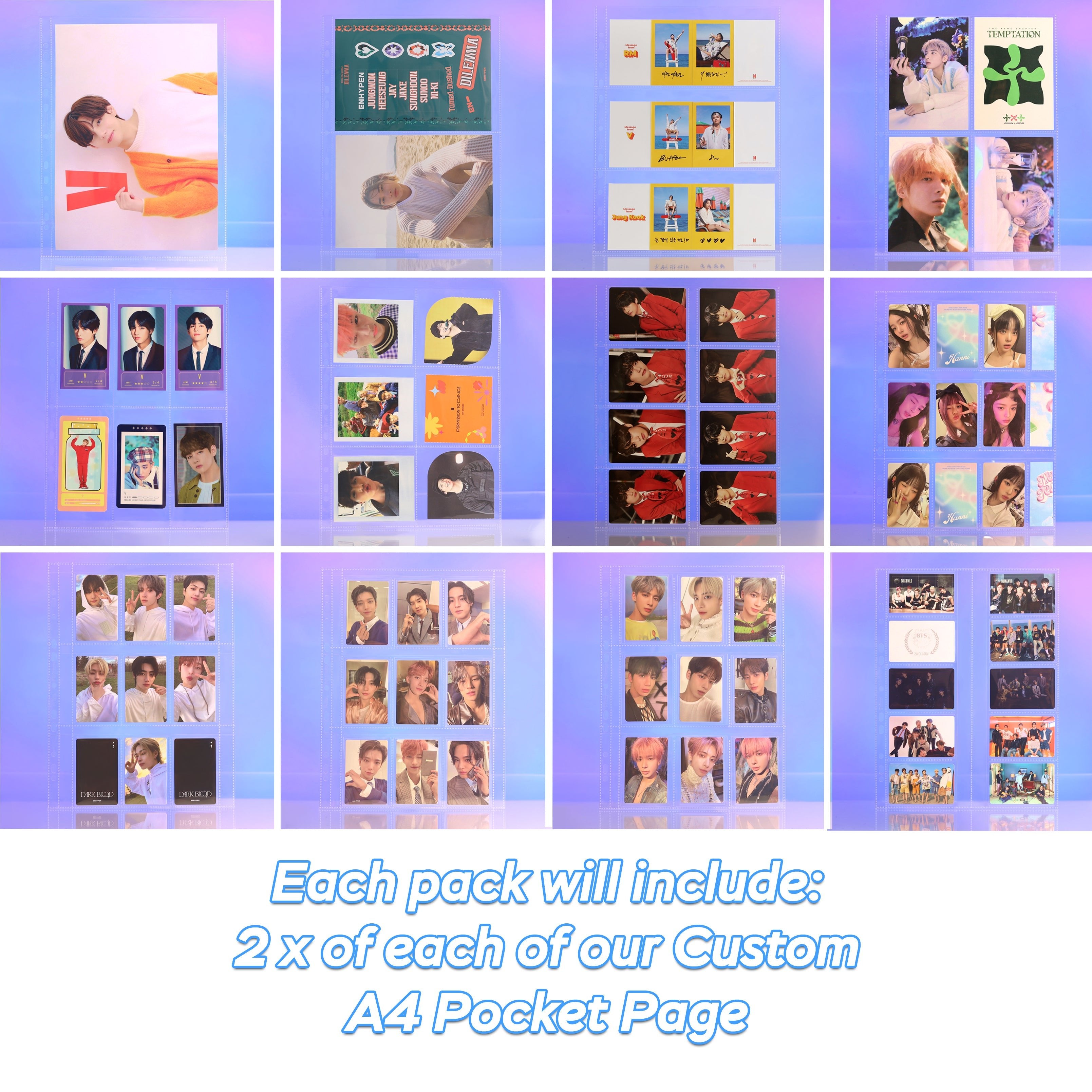 [PRE-ORDER] Custom A4 All-in-1 Pack Pocket Pages - Prism Platinum